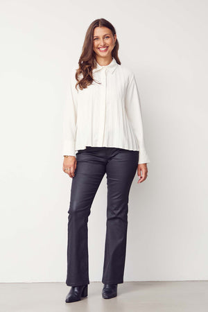 I SAY Frida Pleat Shirt Shirts 129 Winter White