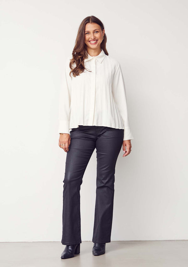 I SAY Frida Pleat Shirt Shirts 129 Winter White