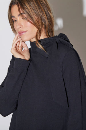 I SAY Frigga Bow Pullover Knitwear 900 Black