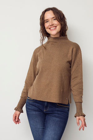 I SAY Frigga New Pullover Knitwear 372 Golden Brown Melange