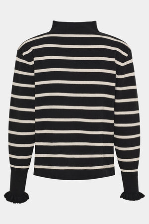 I SAY Frigga Stripe Pullover Knitwear M41 Black w/Cream