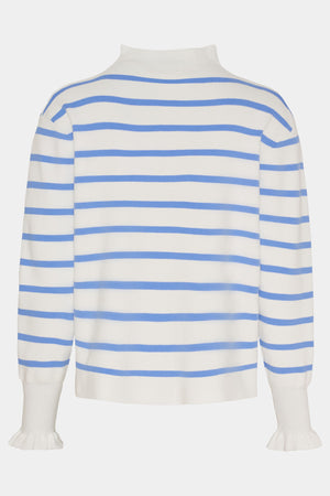 I SAY Frigga Stripe Pullover Knitwear M51 Broken White w/Skyblue