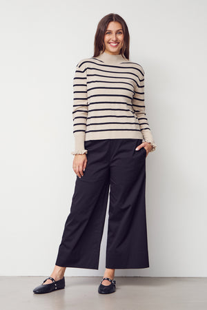 I SAY Frigga Stripe Pullover Knitwear M76 Golden w/black