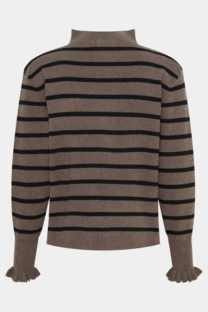 I SAY Frigga Stripe Pullover Knitwear N03 Potato w/black Stripe