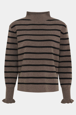 I SAY Frigga Stripe Pullover Knitwear N03 Potato w/black Stripe