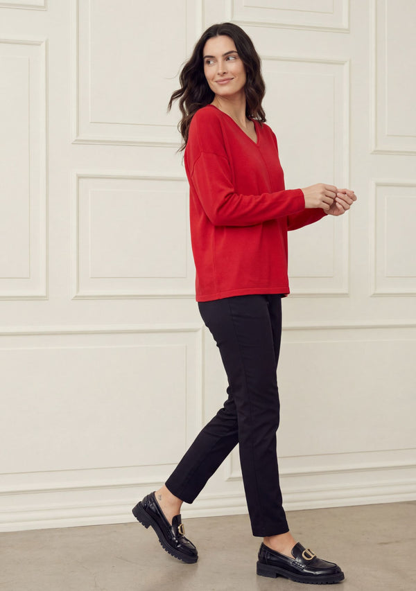 I SAY Frigga V-Neck  Knitwear 432 Fresh Red