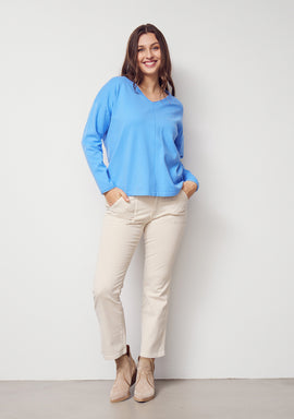 I SAY Frigga V-Neck  Knitwear 645 Skyblue