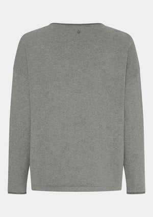 I SAY Frigga V-Neck  Knitwear 947 Grey Melange