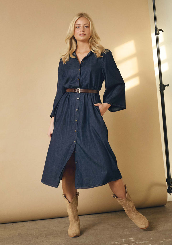 I SAY Ganja Sleeve Dress Dresses K97 Unwashed Denim