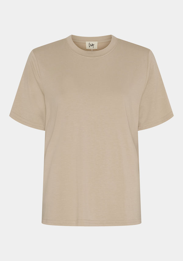 I SAY Gritt O-Neck T-Shirt T-Shirts 112 Sand