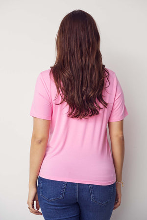 I SAY Gritt O-Neck T-Shirt T-Shirts 515 Hot pink