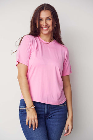 I SAY Gritt O-Neck T-Shirt T-Shirts 515 Hot pink