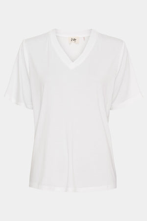 I SAY Gritt V-Neck T-Shirt T-Shirts 100 White