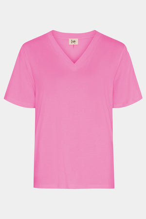 I SAY Gritt V-Neck T-Shirt T-Shirts 515 Hot pink