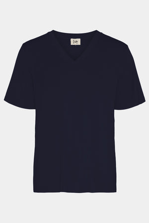 I SAY Gritt V-Neck T-Shirt T-Shirts 640 Navy