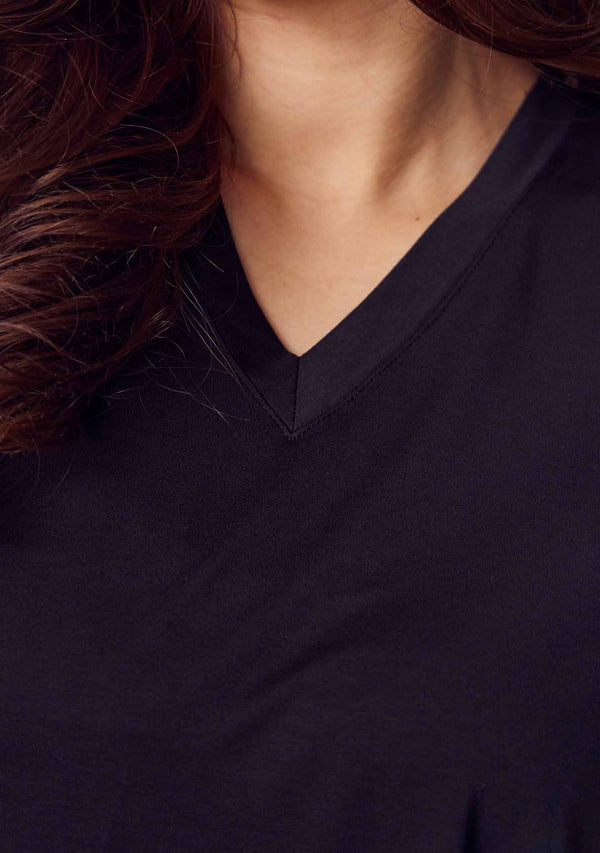 I SAY Gritt V-Neck T-Shirt T-Shirts 900 Black