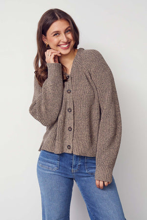 I SAY Gunda Knit Cardigan Knitwear M77 Black/Potato Melange