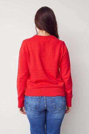 I SAY Gwen Basic Pullover Knitwear 432 Fresh Red