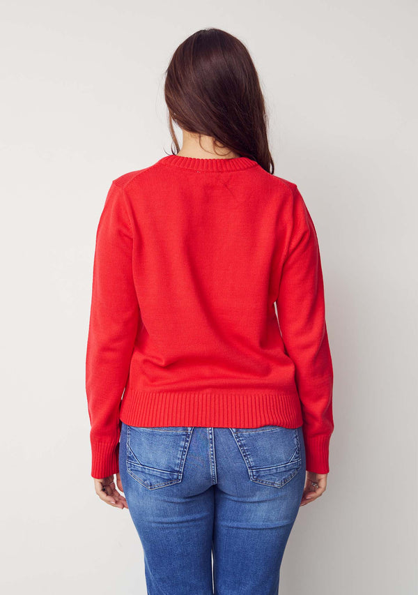 I SAY Gwen Basic Pullover Knitwear 432 Fresh Red