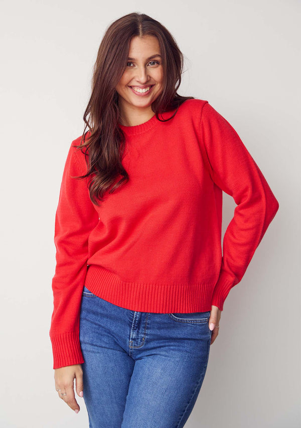 I SAY Gwen Basic Pullover Knitwear 432 Fresh Red