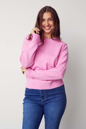 I SAY Gwen Basic Pullover Knitwear 515 Hot pink