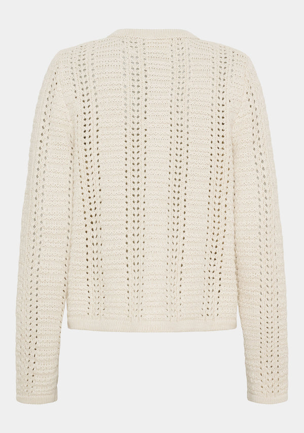 I SAY Gwen Cardigan Knitwear 101 Broken White