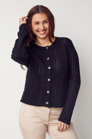 I SAY Gwen Cardigan Knitwear 900 Black