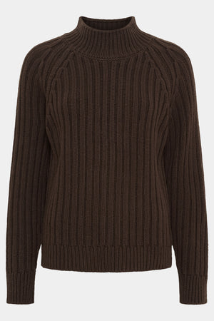 I SAY Gwen Highneck Pullover Knitwear 356 Dark brown