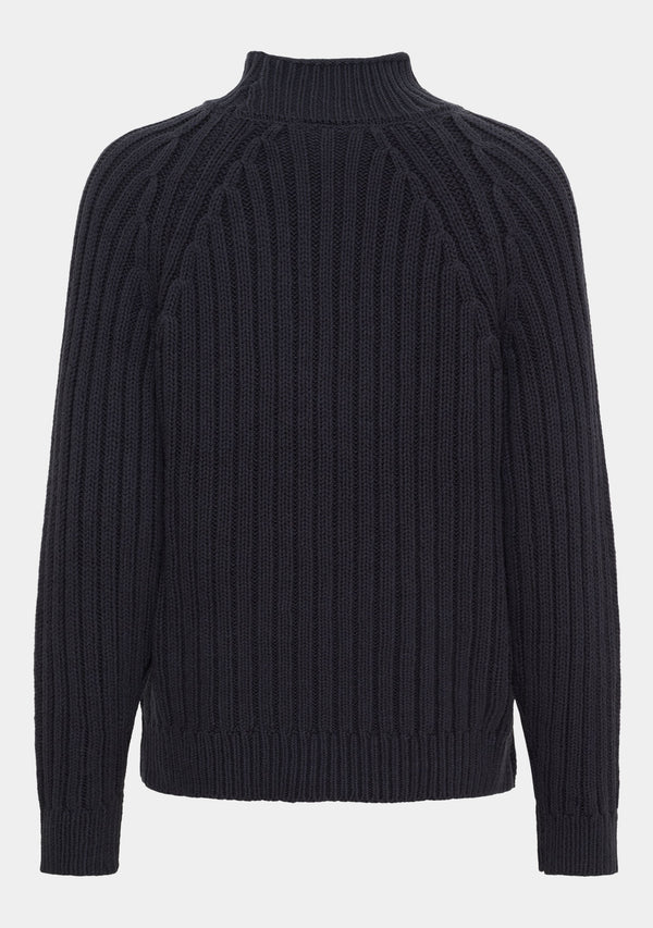 I SAY Gwen Highneck Pullover Knitwear 640 Navy