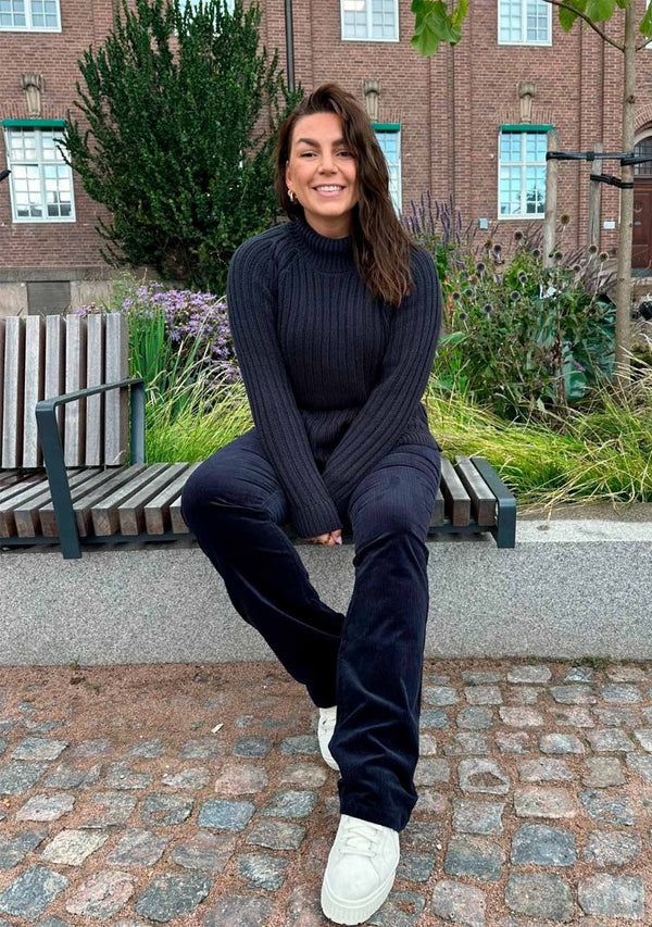 I SAY Gwen Highneck Pullover Knitwear 640 Navy