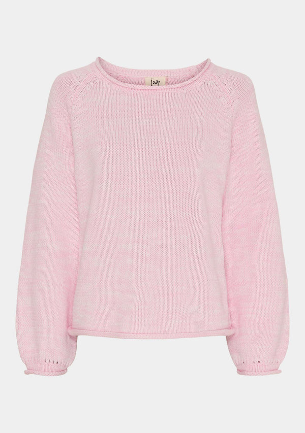 I SAY Gwen Knit Pullover Knitwear 522 Pink Melange