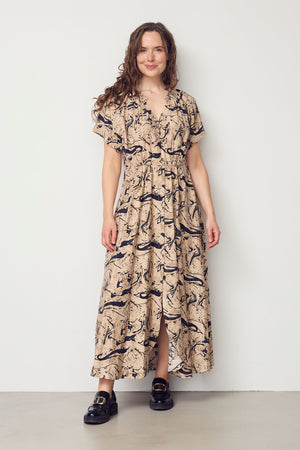 I SAY Gyta New Dress Dresses M08 Camel w/Black Brush