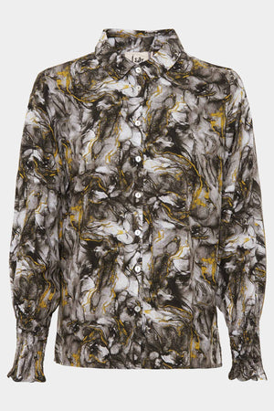 I SAY Gyta Smock Blouse Blouses B48 Marble Print