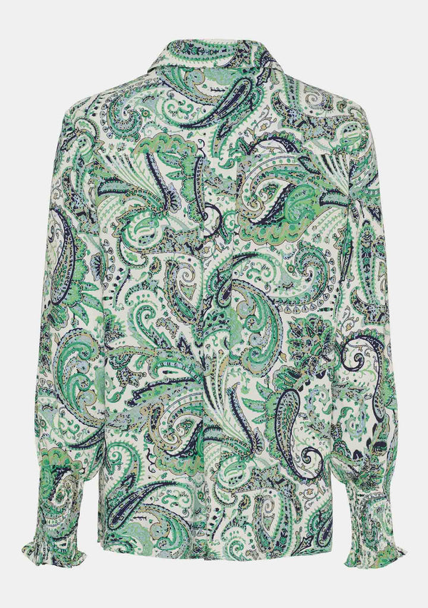 I SAY Gyta Smock Blouse Blouses I31 Green Paisley