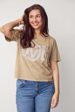 I SAY Haley New T-Shirt T-Shirts N19 Washed Taupe
