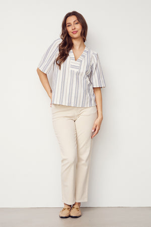 I SAY Haniel Blouse Blouses M74 Bluish Stripe