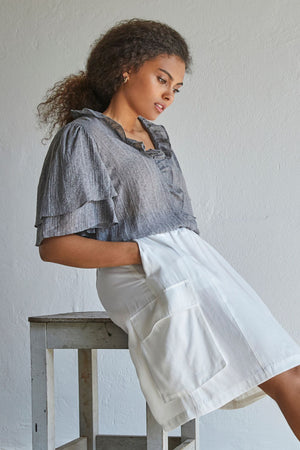 I SAY Harper s/s Blouse Blouses 923 Washed Grey