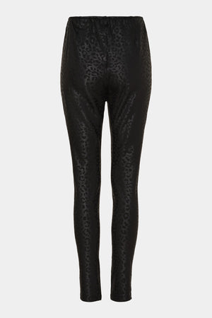 I SAY Helena PU Legging Pants M93 Black Leo