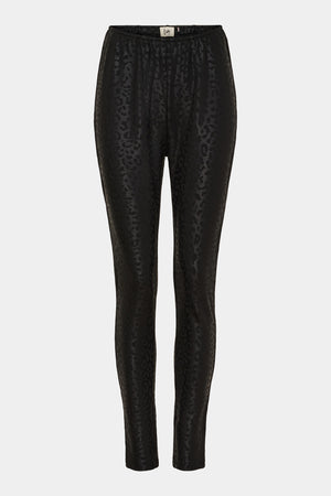 I SAY Helena PU Legging Pants M93 Black Leo