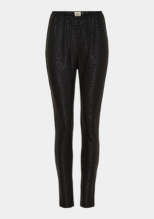 I SAY Helena PU Legging Pants M93 Black Leo