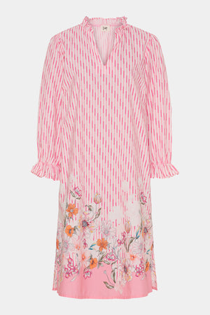 I SAY Helia New Dress Dresses N32 Pink Tone Borderprint