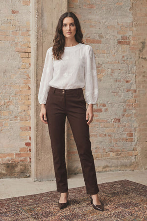 I SAY Isay Chino Pant Pants 356L Dark Brown LONG