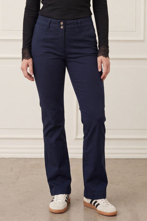 I SAY Isay Long Highwaist Chino Pants 640 Navy