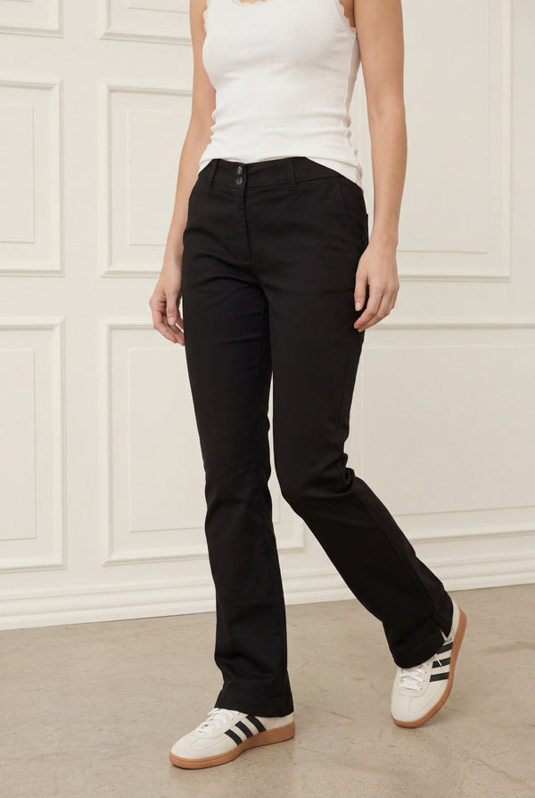 I SAY Isay Long Highwaist Chino Pants 900 Black