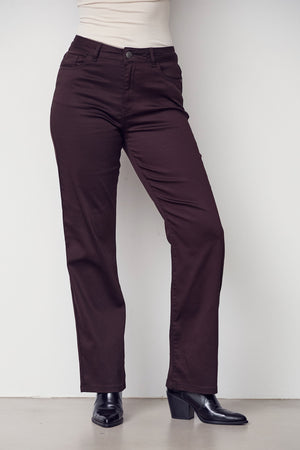 I SAY  Isay Long Straight Pant Pants 356 Dark brown