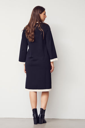 I SAY Jena Knit Dress Knitwear M41 Black w/Cream