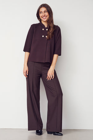I SAY Jena Poncho Blouse Knitwear 356 Dark brown