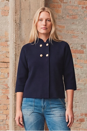 I SAY Jena Poncho Blouse Knitwear 640 Navy