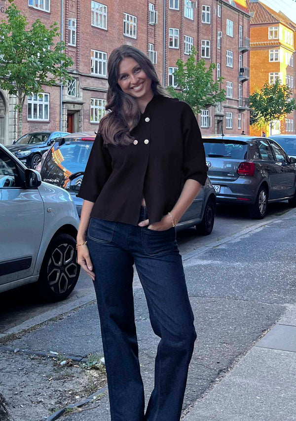 I SAY Jena Poncho Blouse Knitwear 900 Black