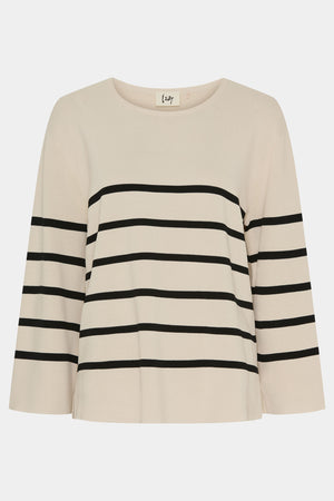 I SAY Jena s/s Knit Knitwear L37 Sand w/Black